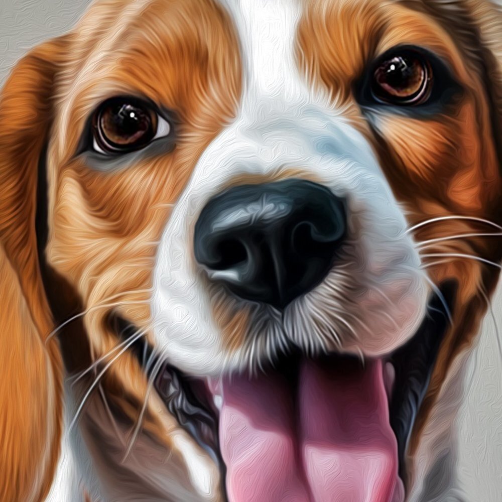 Beagle Puppy Dog Portrait Watercolor Oil Painting Wall‎ Art Print - Picture 4 of 7